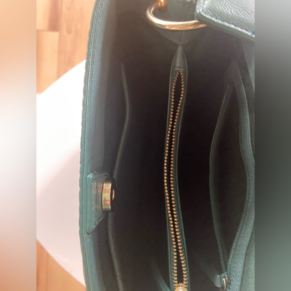 Nordstom Laura Croc Embossed Green Leather Handbag - Picture 7 of 9